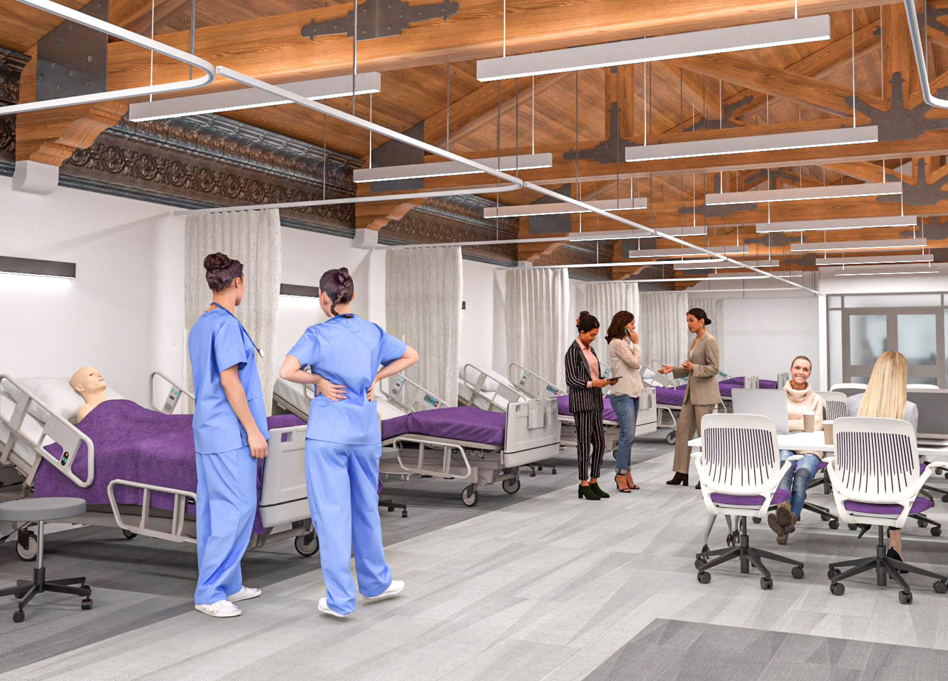 Conceptual rendering: UNI Nursing Skills & Assessment Lab