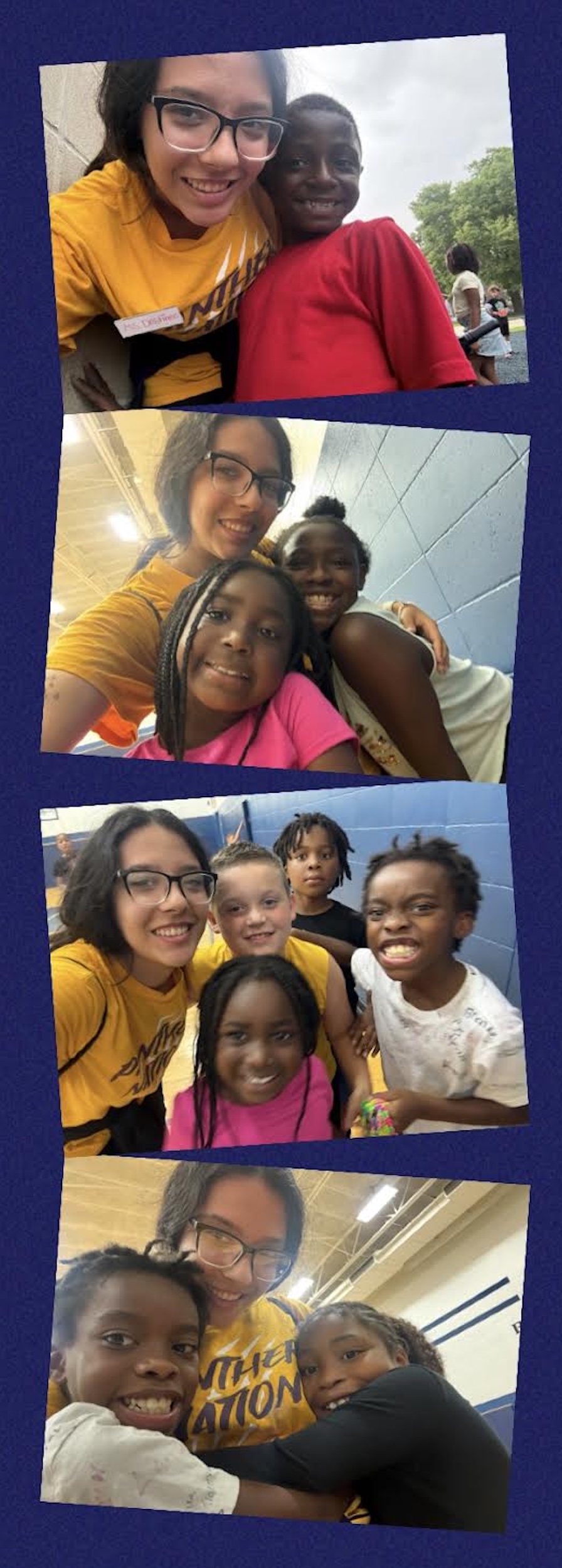 Destinee with kiddos during internship