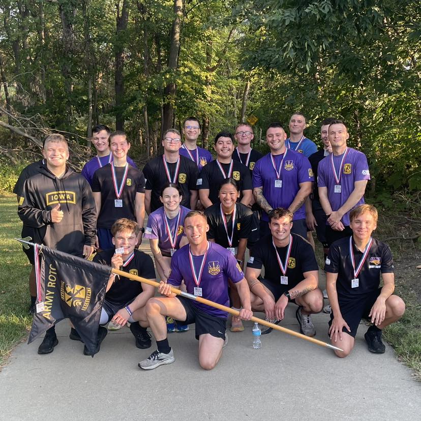 UNI ROTC Cadets at end of 5K