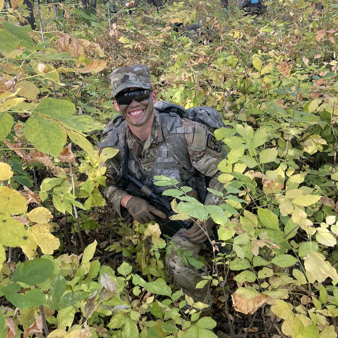 UNI ROTC cadet in field training exercise