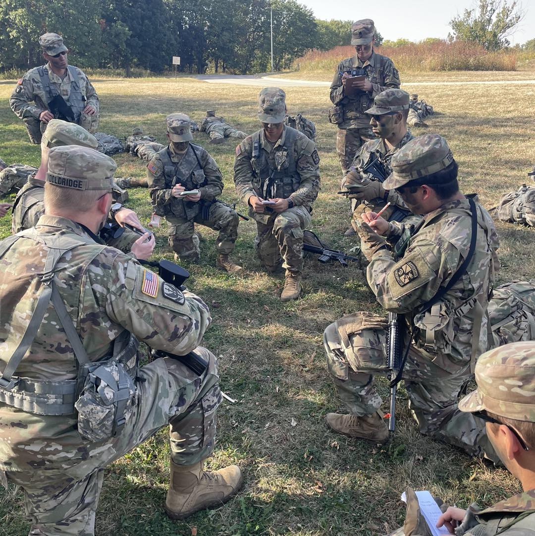 UNI ROTC cadets at field training exercise