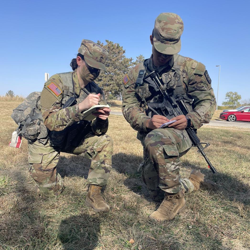 UNI ROTC cadets at field training exercise