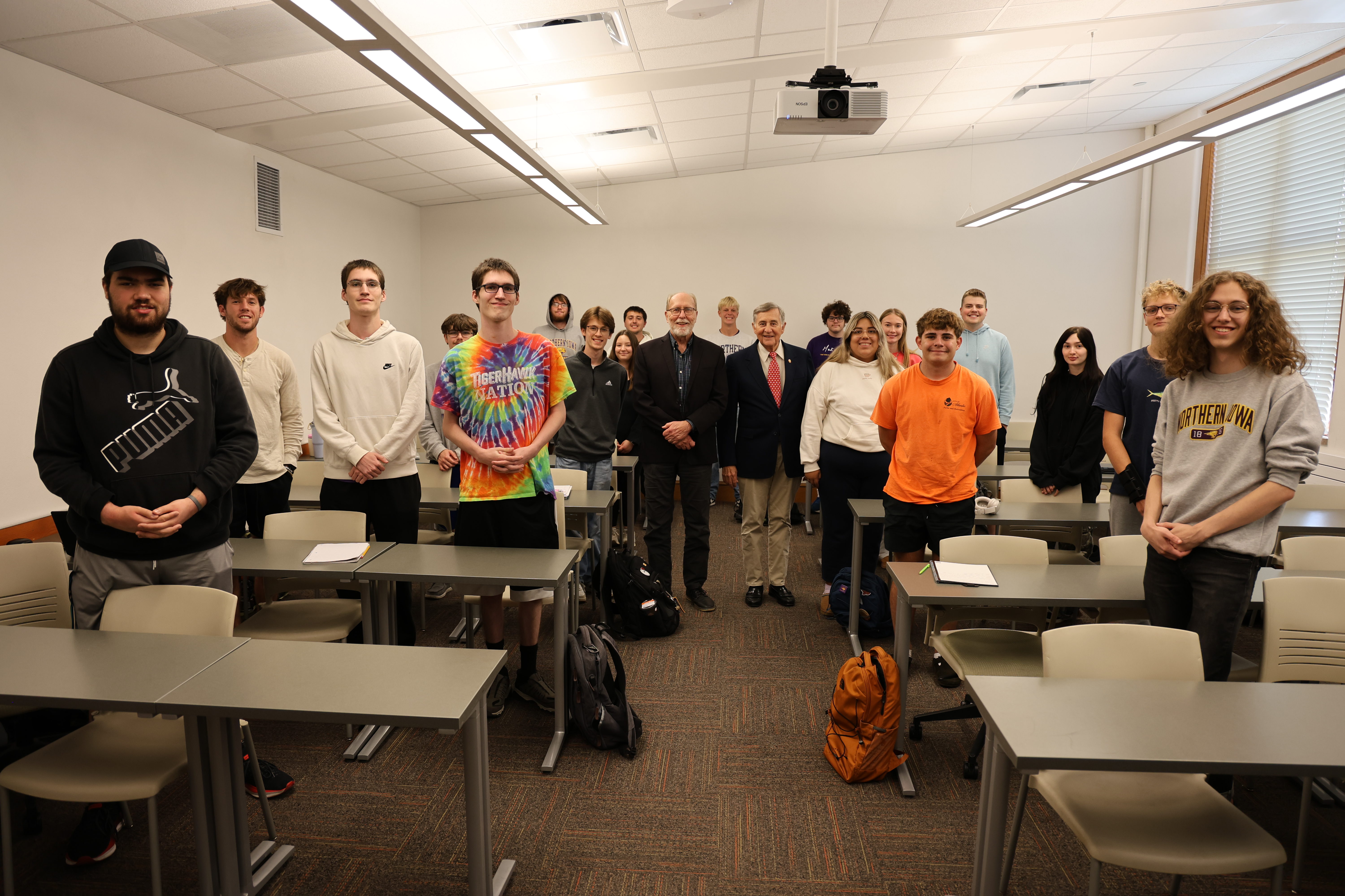 Students in Dr. Hoffman's "Congress: the First Branch" class with Dave Loebsack (D-IA) and Gil Gutknecht (R-MN)