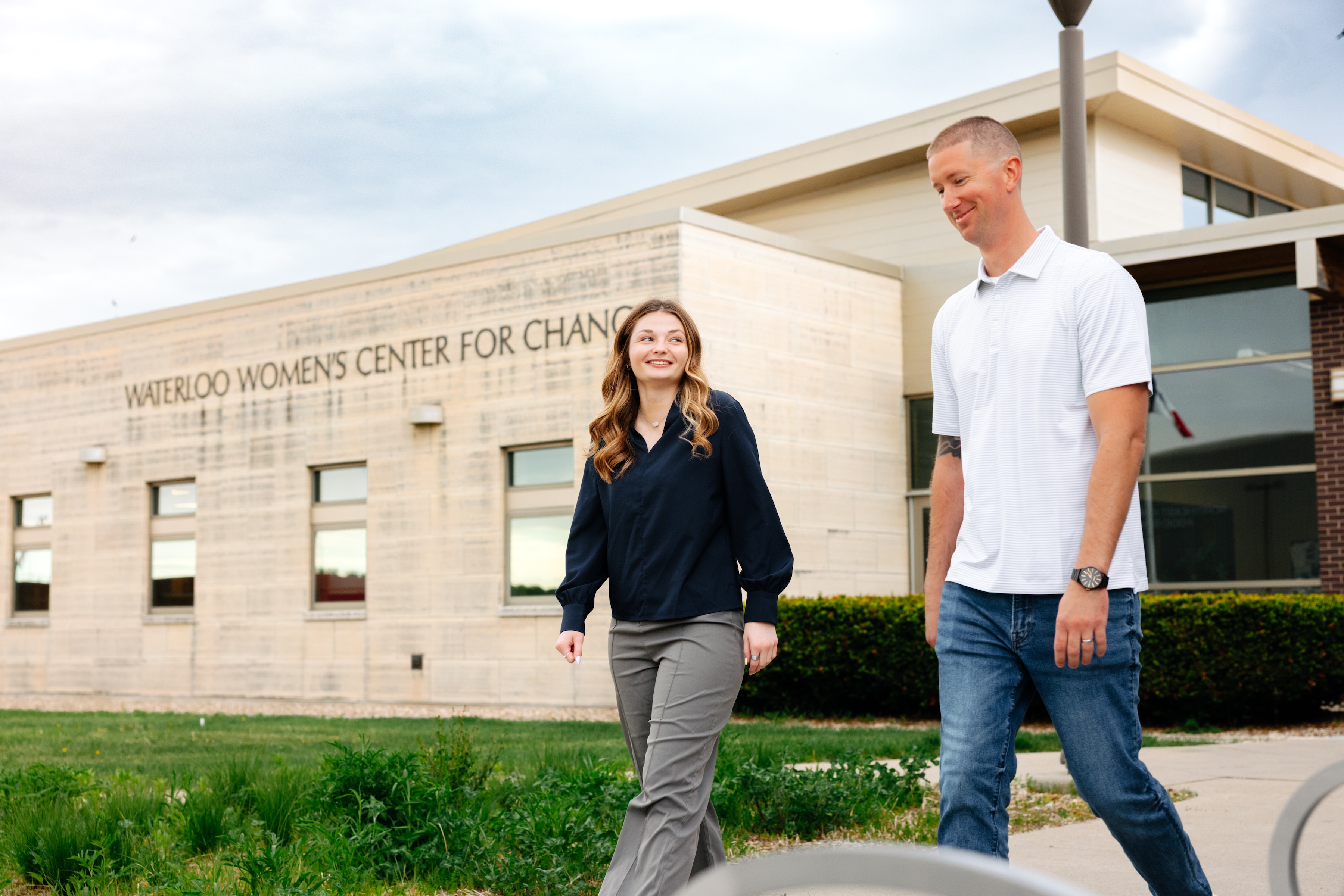 Criminology student with supervisor at field experience location