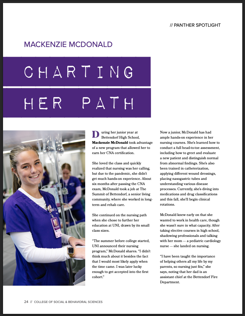 McKenzie in statements magazine