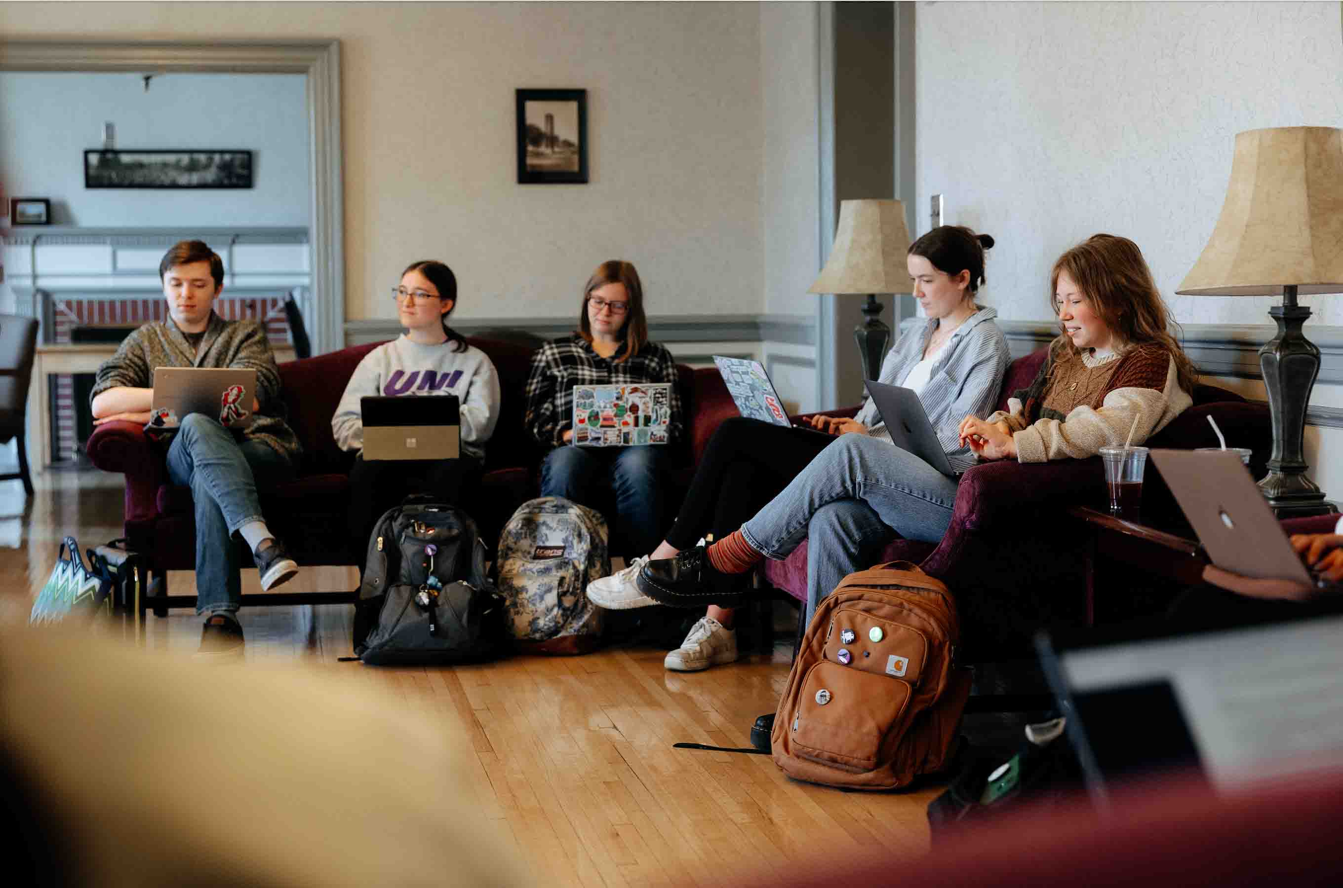 Students Studying in lounge area