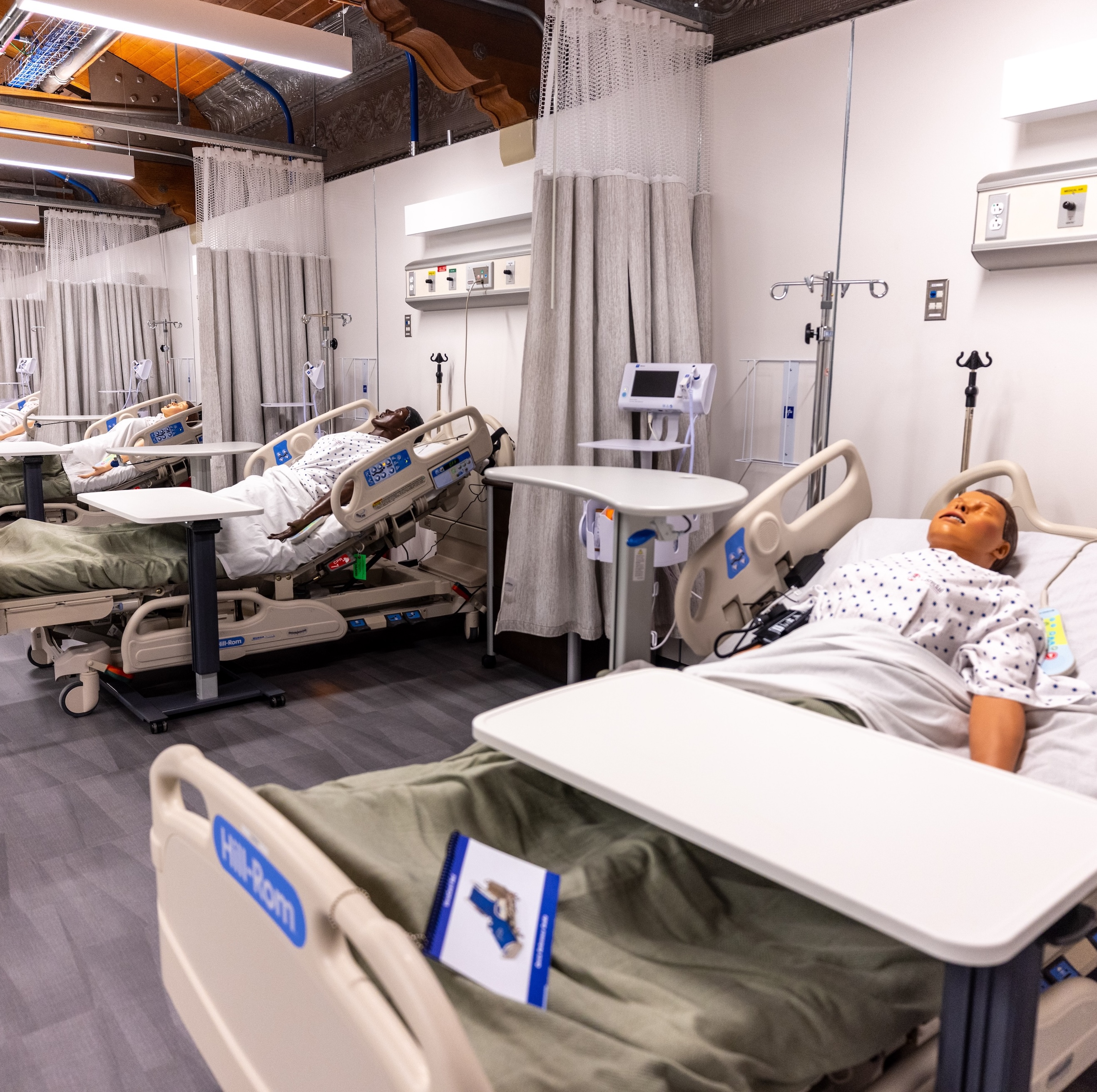Nursing manikins in the third floor integrated classroom