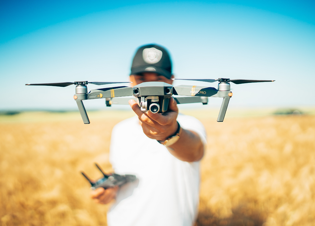 student with drone