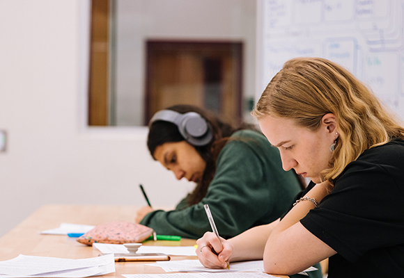 Students doing homework