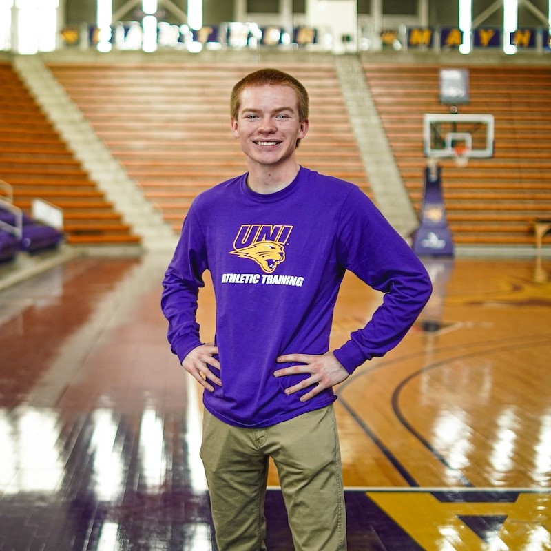 Andrew Davis on a basketball court.