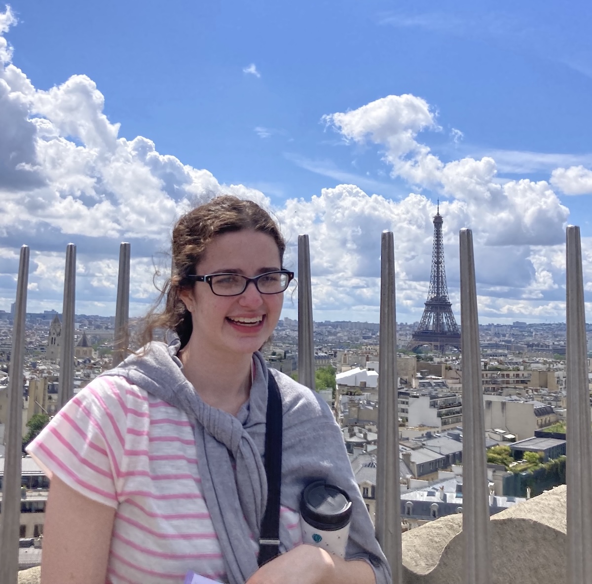 Alexa Gordon in front of the Eiffel Tower