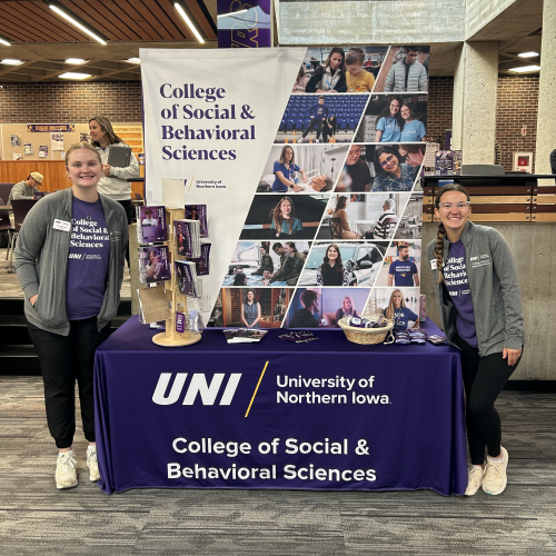 Two SABRs at the CSBS table during a UNI Visit Day