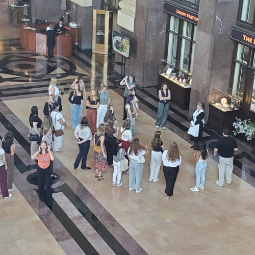 interior design students on kansas city trip