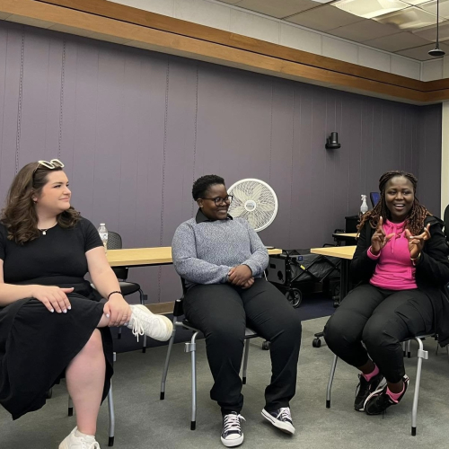 WGS students at meeting