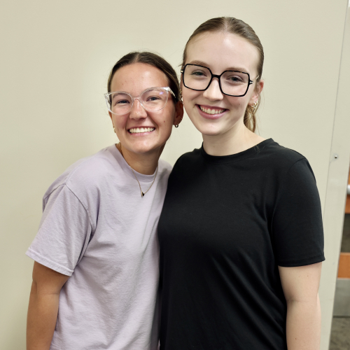Two smiling students